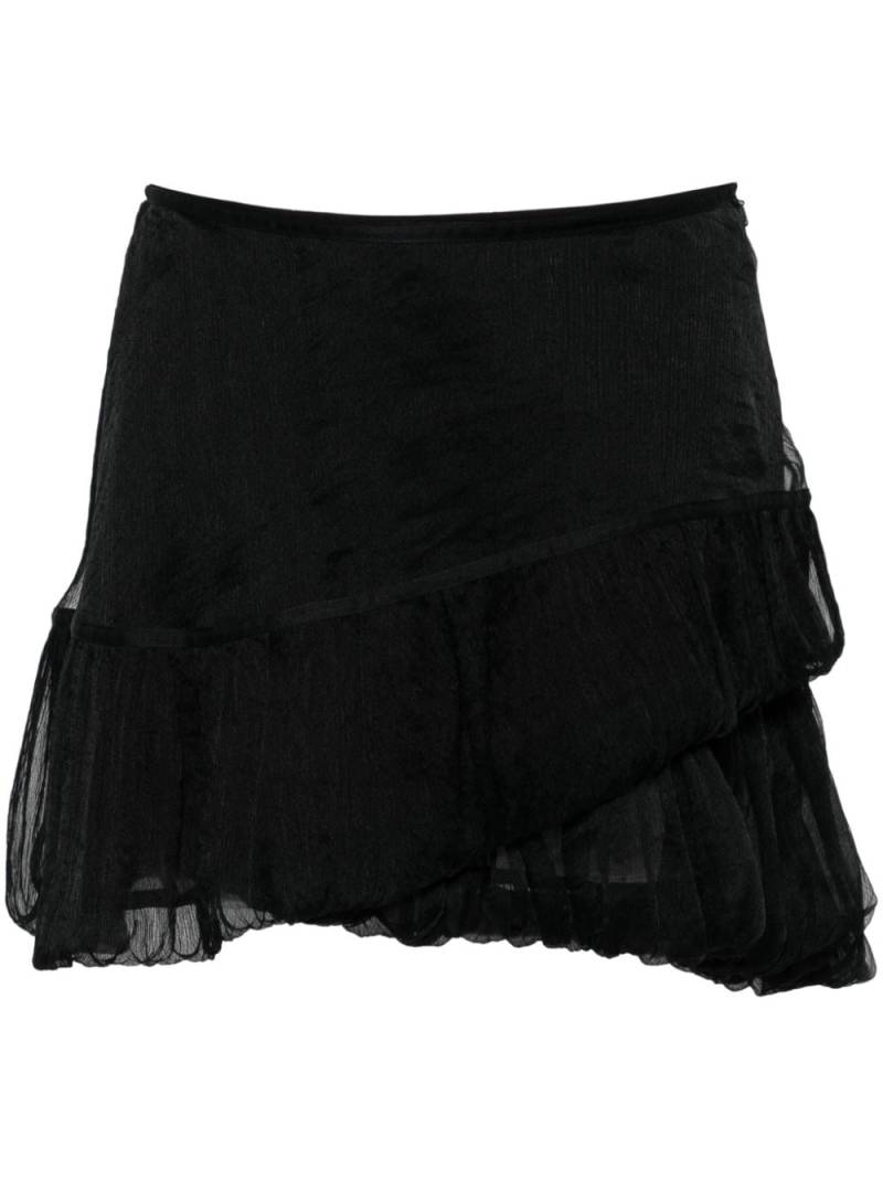 Kiko Kostadinov Lozen silk tiered miniskirt - Black von Kiko Kostadinov