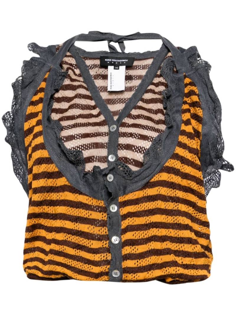 Kiko Kostadinov Spakona striped knitted top - Brown von Kiko Kostadinov