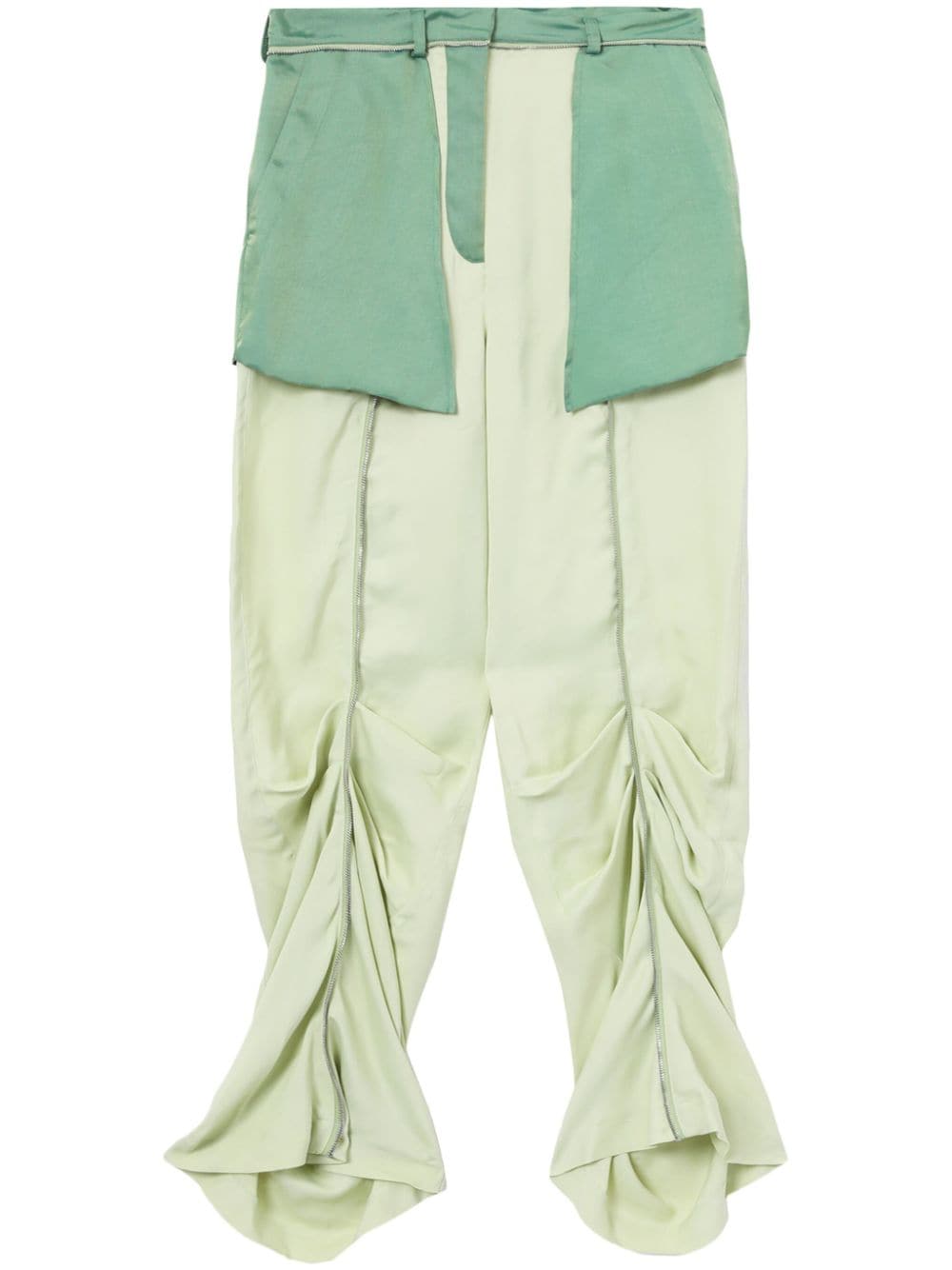 Kiko Kostadinov colour-block draped trousers - Green von Kiko Kostadinov