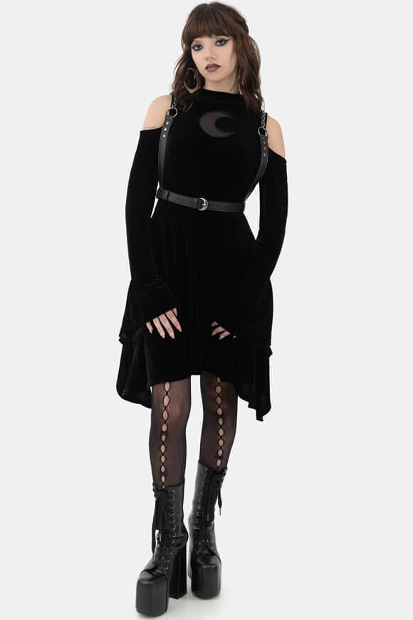 Killstar Alacine Samt Minikleid | Black | Damen  | L von Killstar