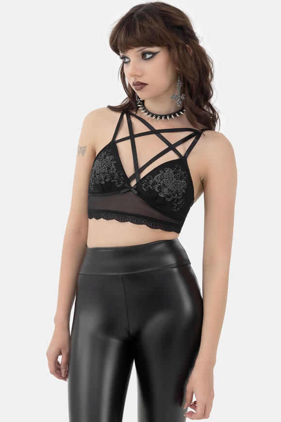 Killstar Fiend Mesh-Bralette | Black | Damen  | L von Killstar