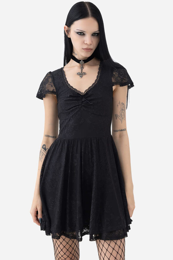 Killstar Necroix Mini Spitzenkleid | Black | Damen  | XS von Killstar