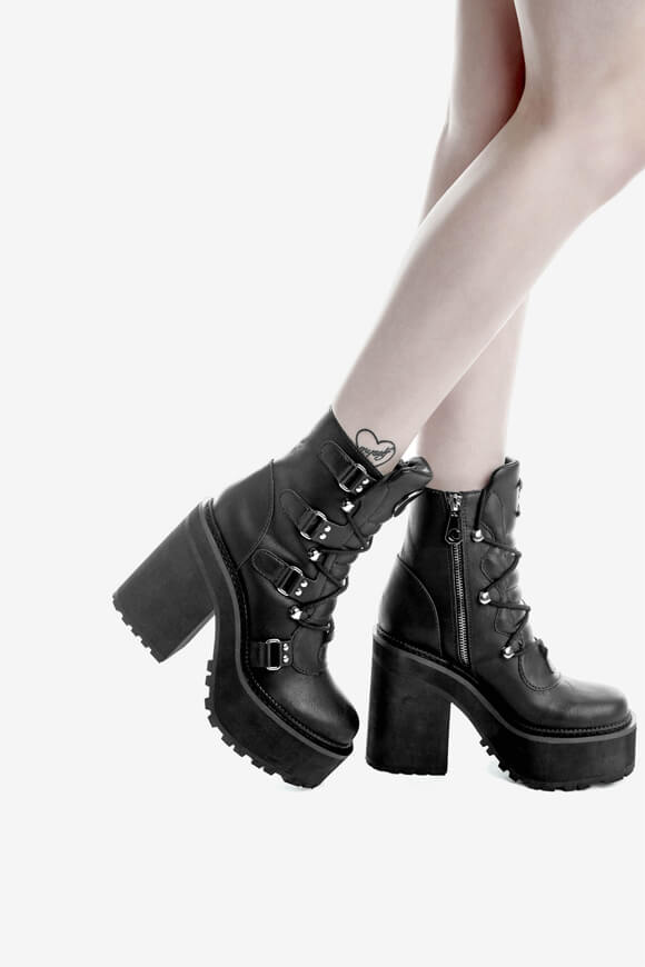 Killstar Plateau Schnürstiefelette | Schwarz | Damen | EU39 Killstar Plateau Schnürstiefelette | Schwarz | Damen | EU39 von Killstar