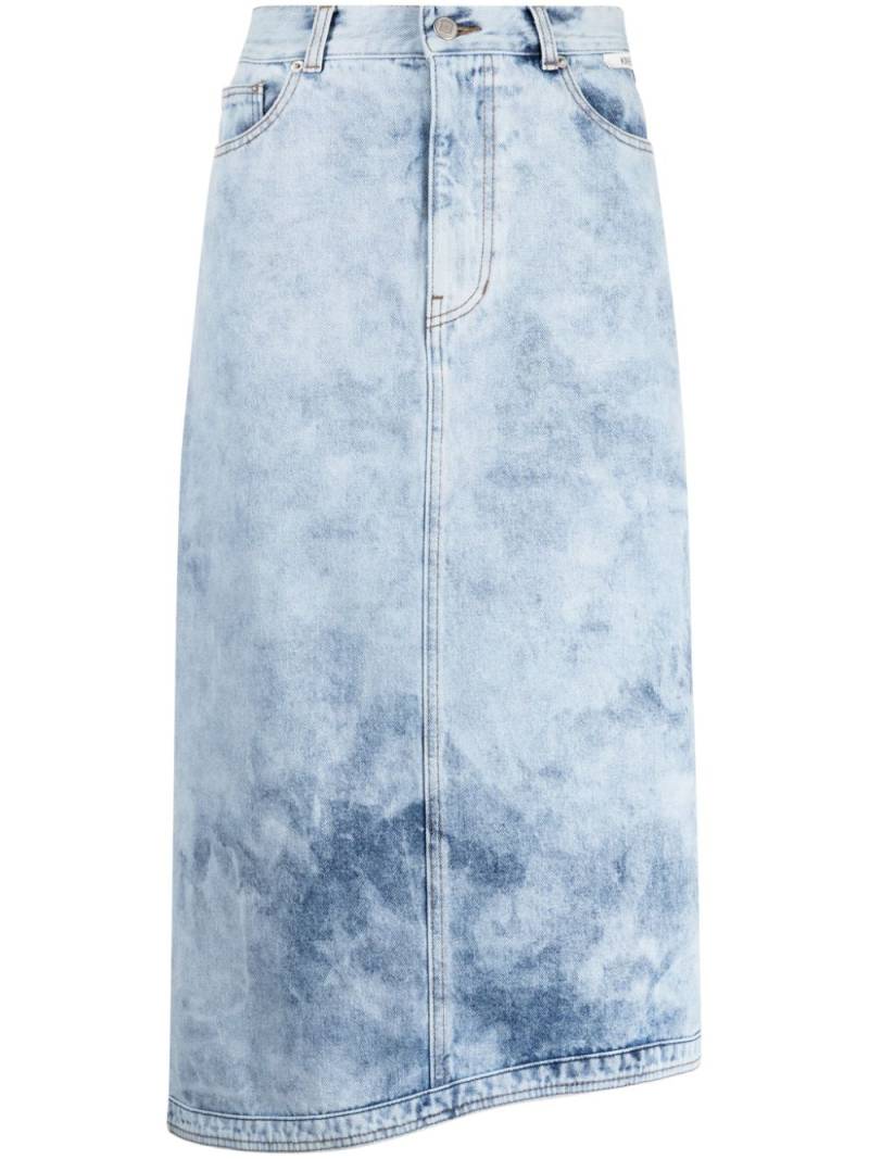 Kimhekim acid-wash midi skirt - Blue von Kimhekim