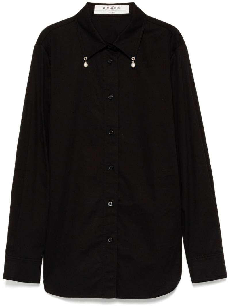 Kimhekim faux pearl drop shirt - Black von Kimhekim