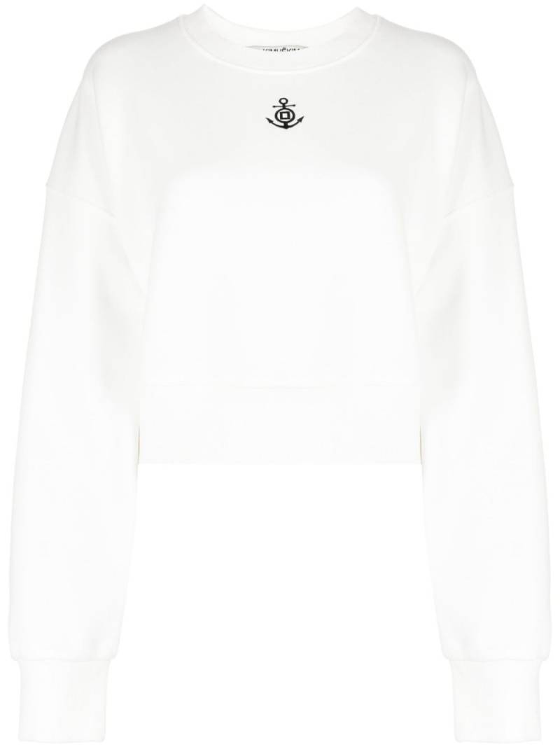 Kimhekim logo-print cotton sweatshirt - White von Kimhekim