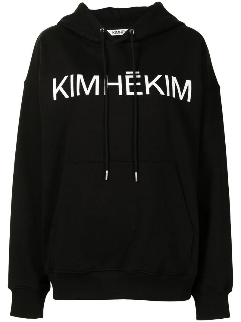 Kimhekim logo print hoodie - Black von Kimhekim