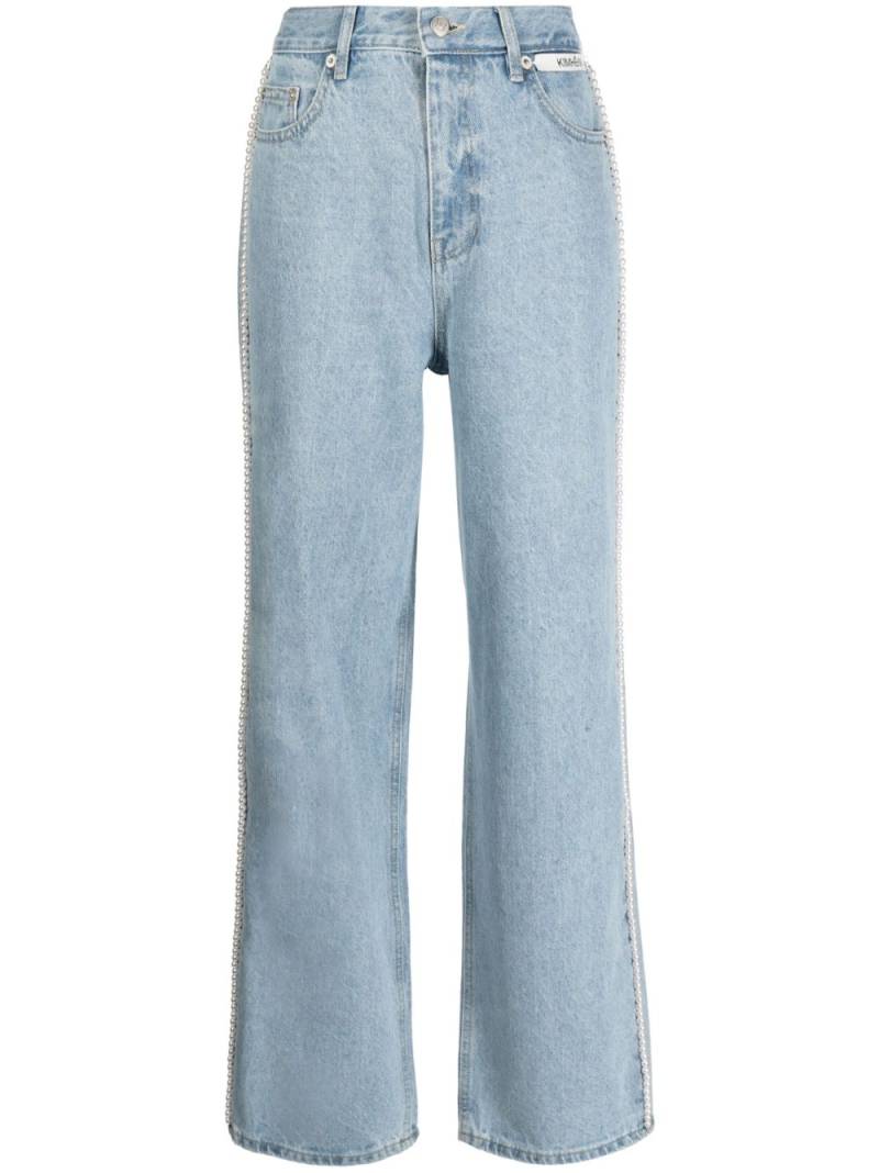 Kimhekim pearl-detail straight-leg jeans - Blue von Kimhekim