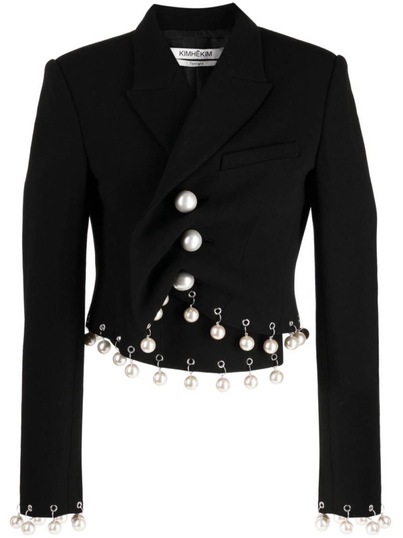 Kimhekim pearl-embellished asymmetric blazer - Black von Kimhekim