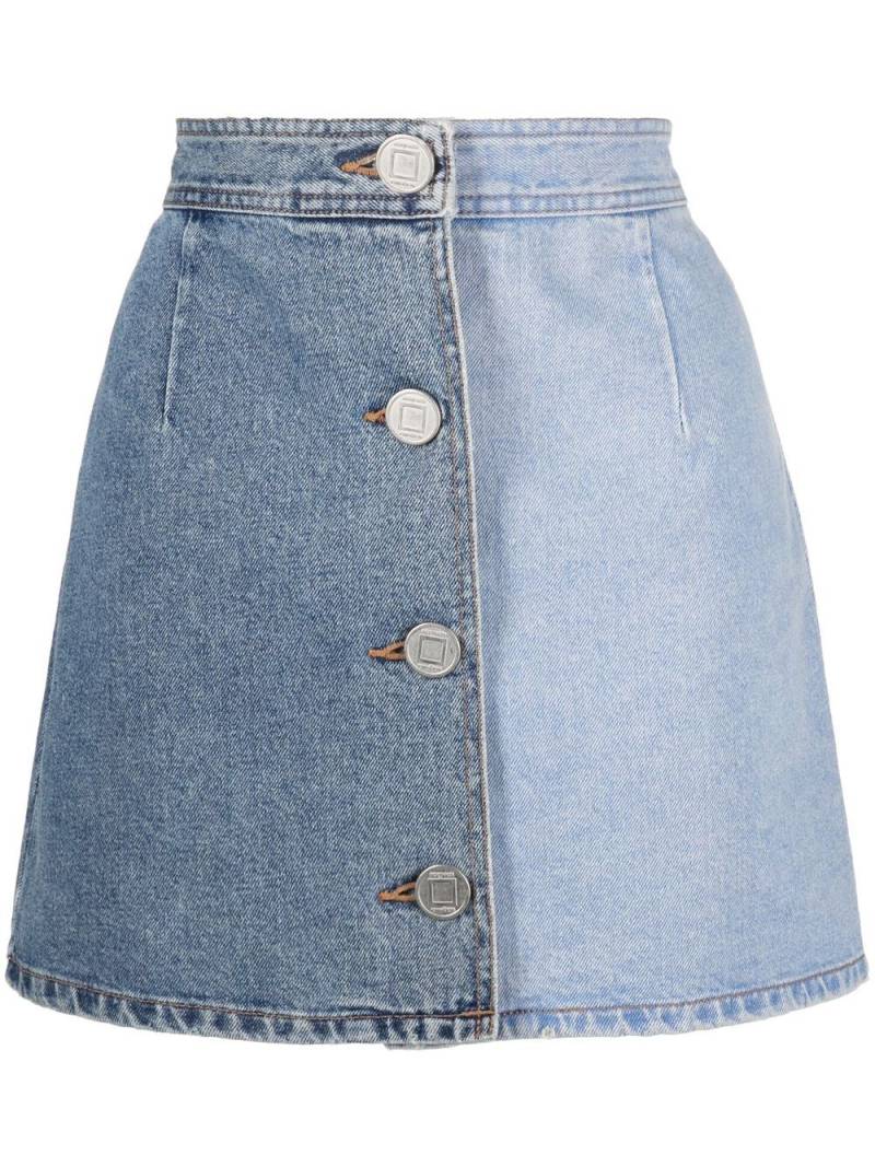 Kimhekim two-tone denim mini skirt - Blue von Kimhekim