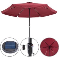 LED Solar Sonnenschirm Athen Rot Ø330cm UV-Schutz 80+ von Kingsleeve®