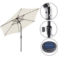 LED Solar Sonnenschirm Florida Creme Ø300cm UV-Schutz 80+ von Kingsleeve®