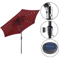 LED Solar Sonnenschirm Miami Rot Alu Ø270cm UV-Schutz 80+ von Kingsleeve®