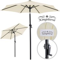 Sonnenschirm Fiji Beige Ø200cm UV-Schutz 80+ mit Kurbel von Kingsleeve®