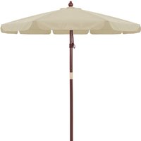 Sonnenschirm Holz Beige Ø330cm UV-Schutz 80+ von Kingsleeve®