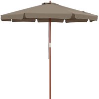 Sonnenschirm Taupe Holz Ø330cm UV-Schutz 80+ von Kingsleeve®