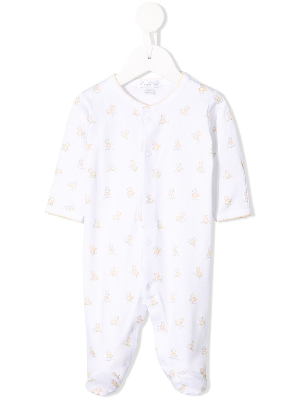 Kissy Kissy Hatchlings Footie printed overalls - White von Kissy Kissy