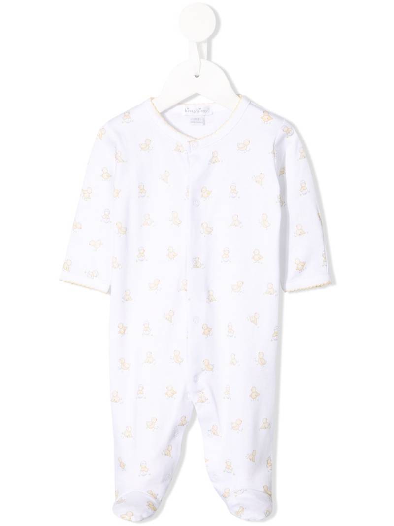 Kissy Kissy Hatchlings Footie printed overalls - White von Kissy Kissy