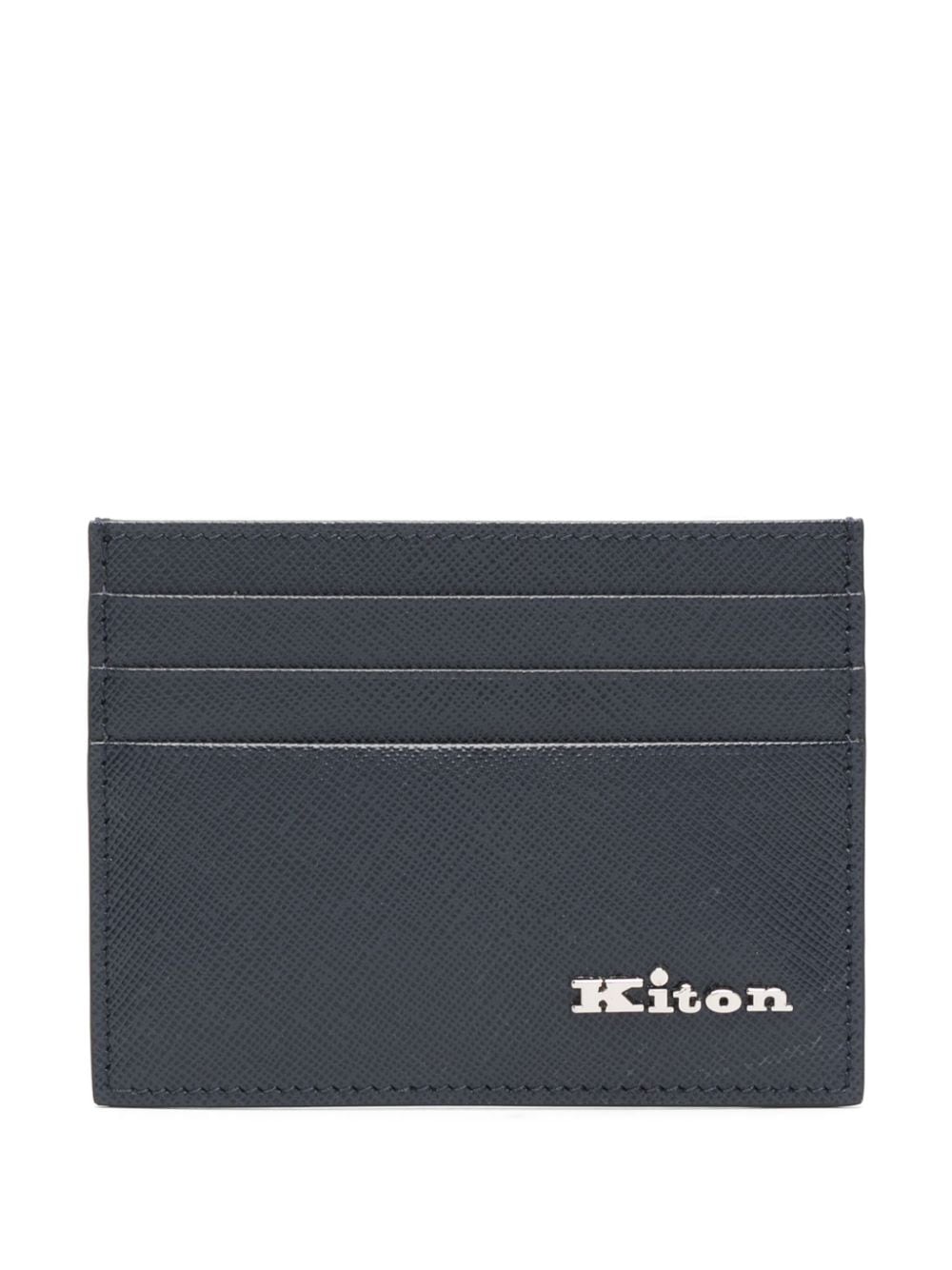 Kiton Saffiano leather cardholder - Blue von Kiton