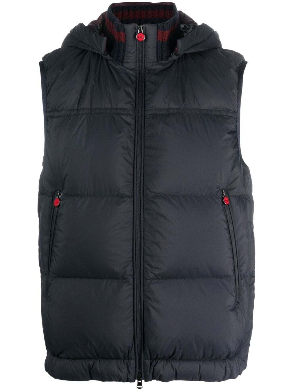 Kiton detachable-hood padded gilet - Blue von Kiton