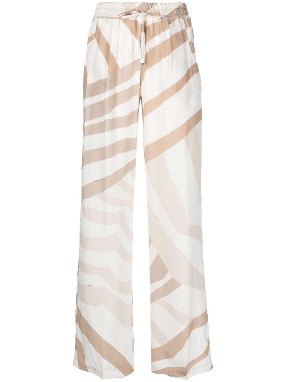 Kiton abstract-print drawstring silk trousers - Neutrals von Kiton