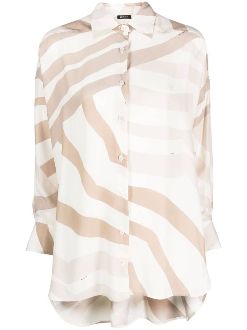 Kiton abstract-print long-sleeve shirt - Neutrals von Kiton