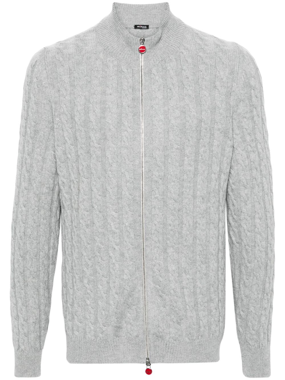 Kiton cable-knit cashmere jacket - Grey von Kiton