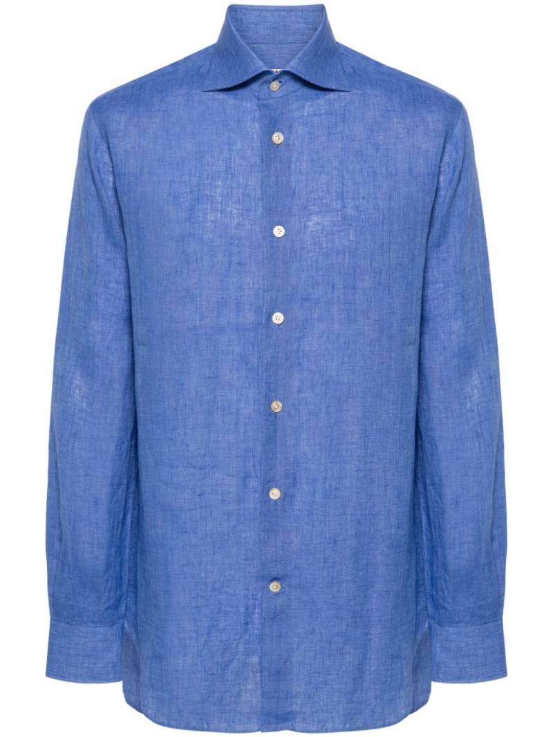 Kiton chambray linen shirt - Blue von Kiton