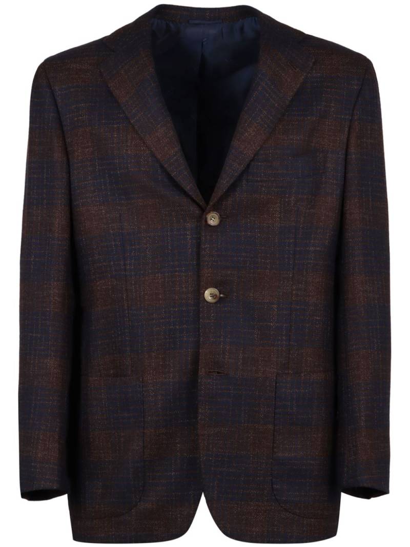 Kiton check-pattern blazer - Blue von Kiton