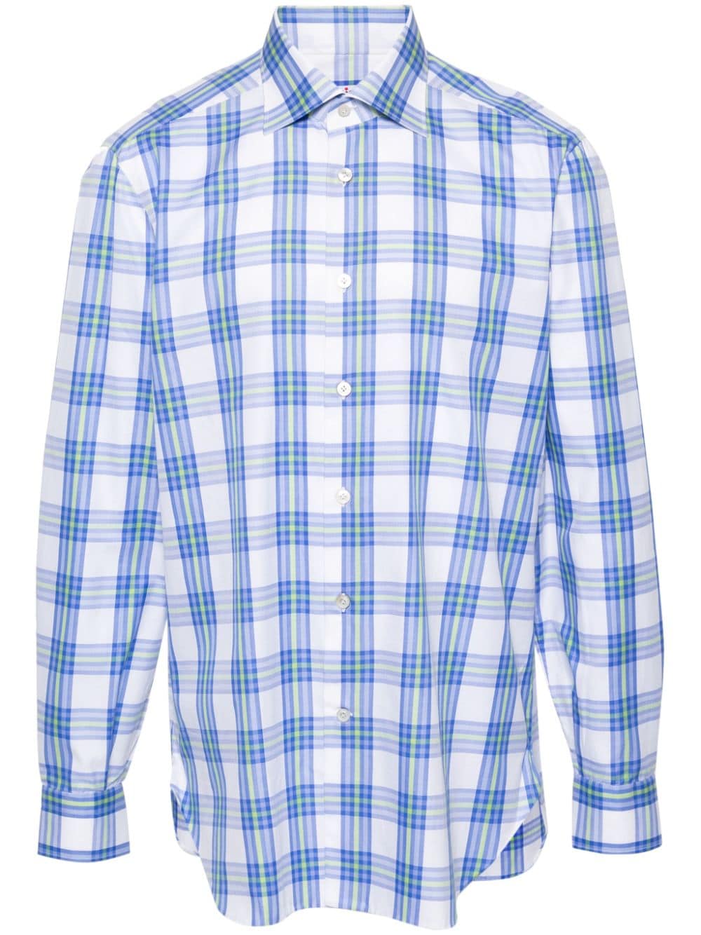 Kiton check-pattern cotton shirt - Blue von Kiton