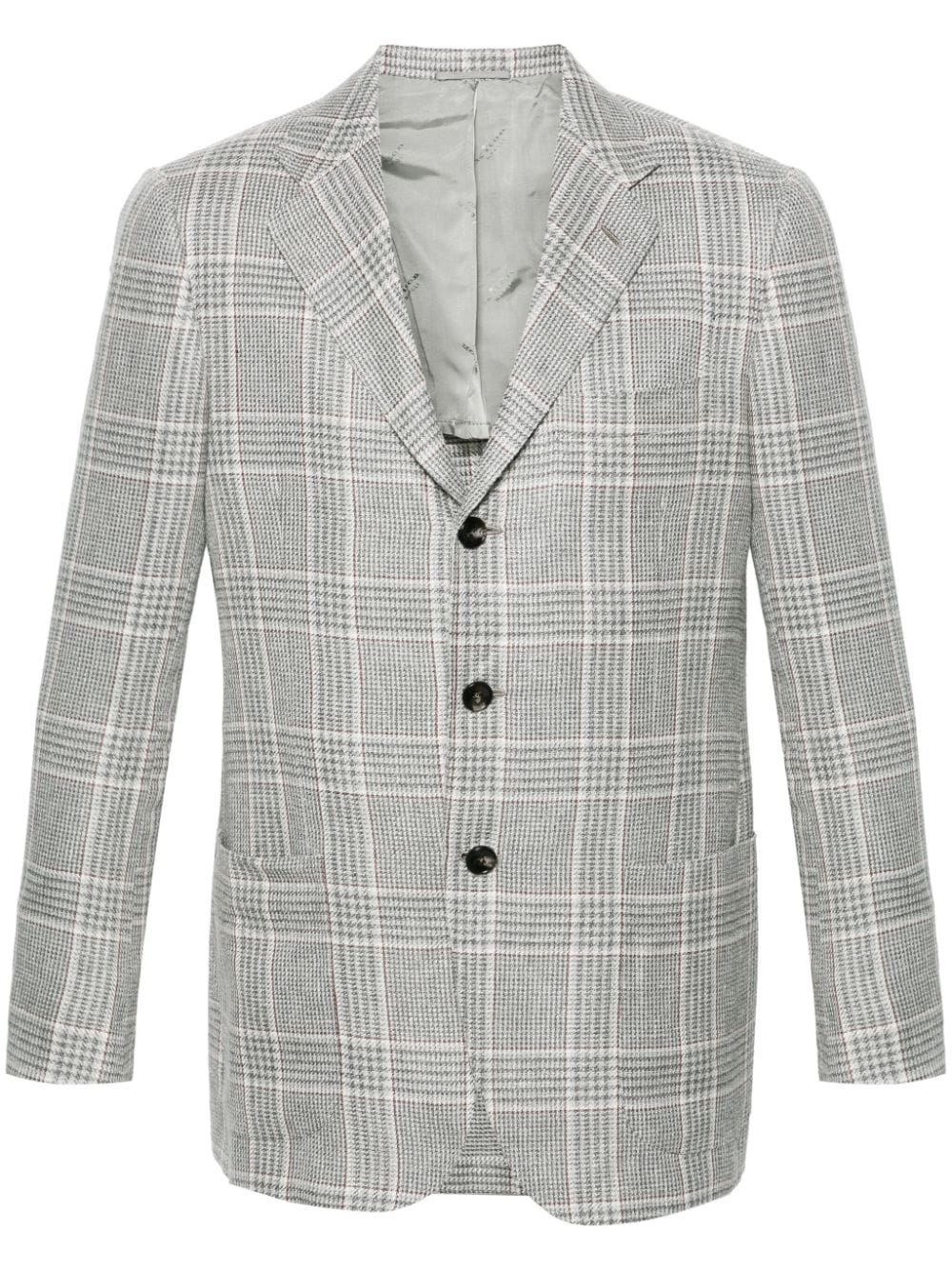 Kiton checked single-breasted blazer - Grey von Kiton