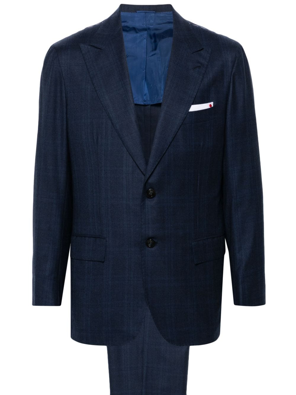 Kiton checked single-breasted suit - Blue von Kiton