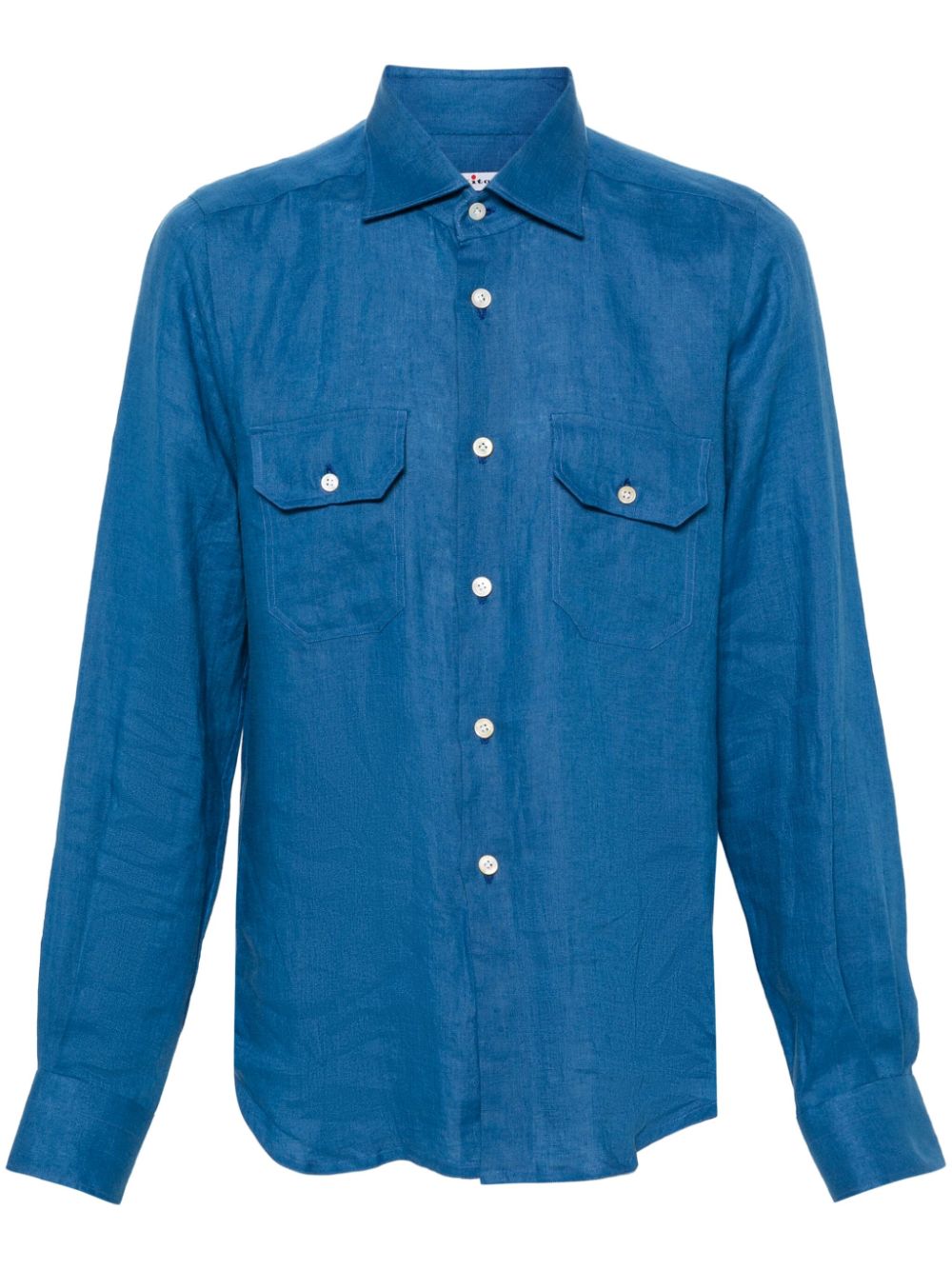 Kiton classic-collar linen shirt - Blue von Kiton