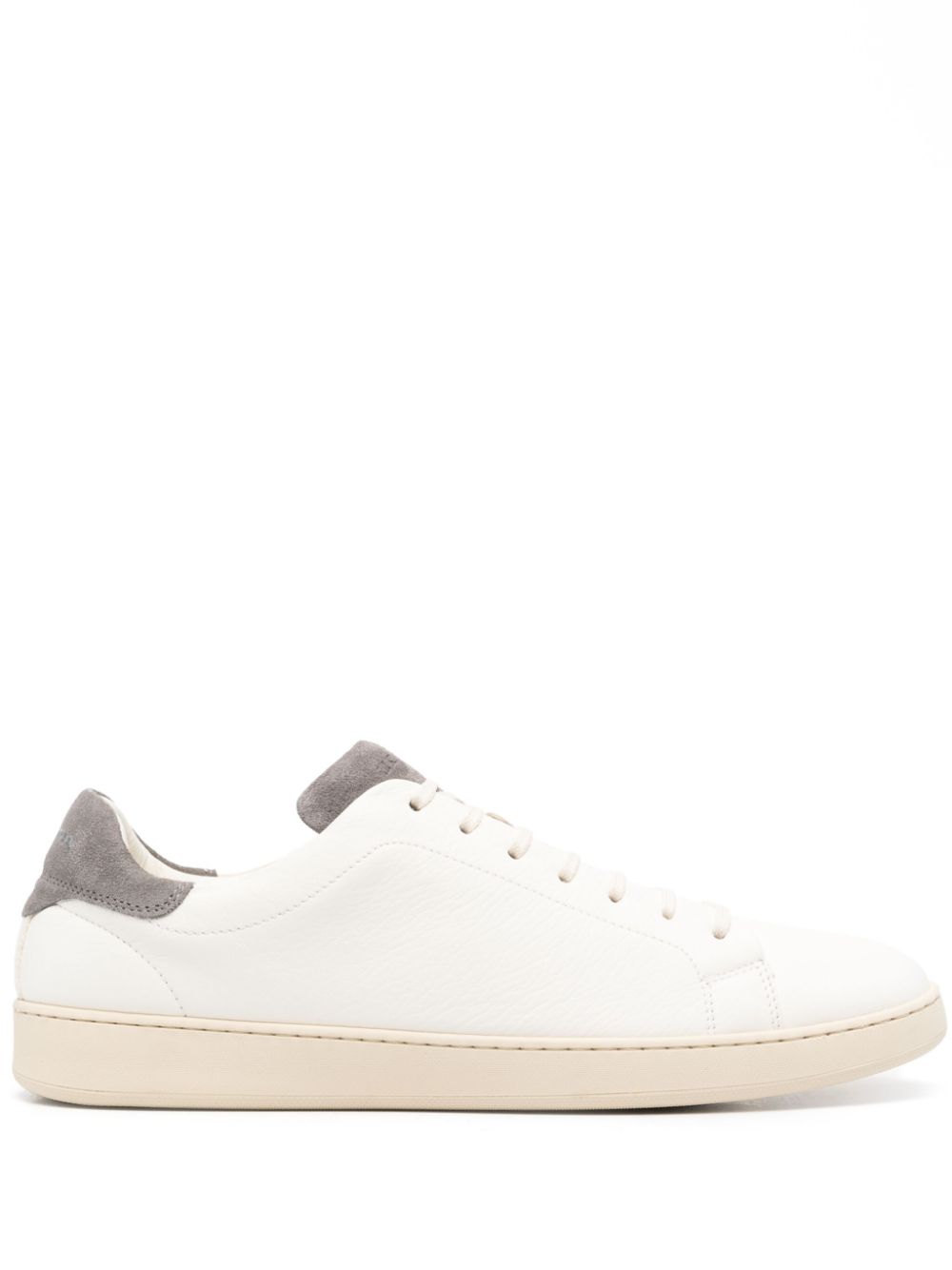 Kiton debossed-logo leather trainers - White von Kiton