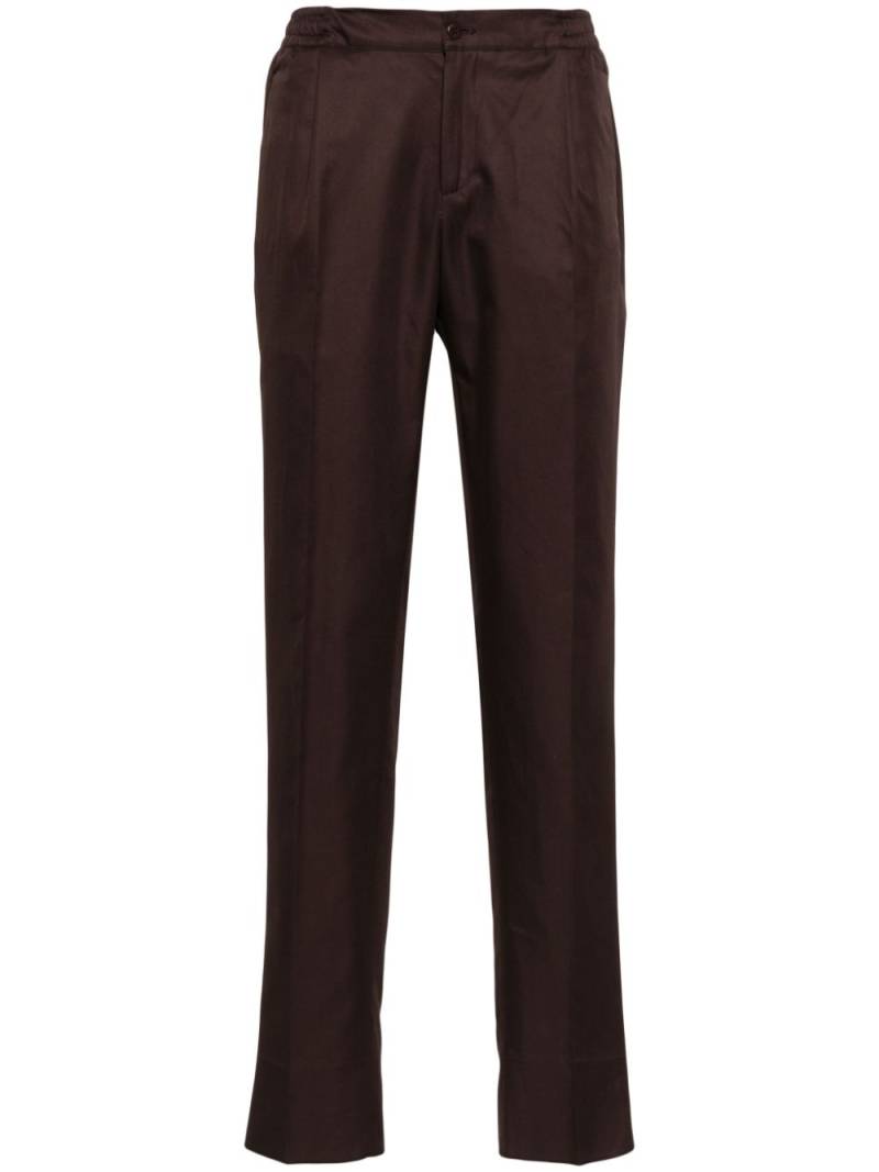 Kiton elasticated-waistband tapered trousers - Brown von Kiton