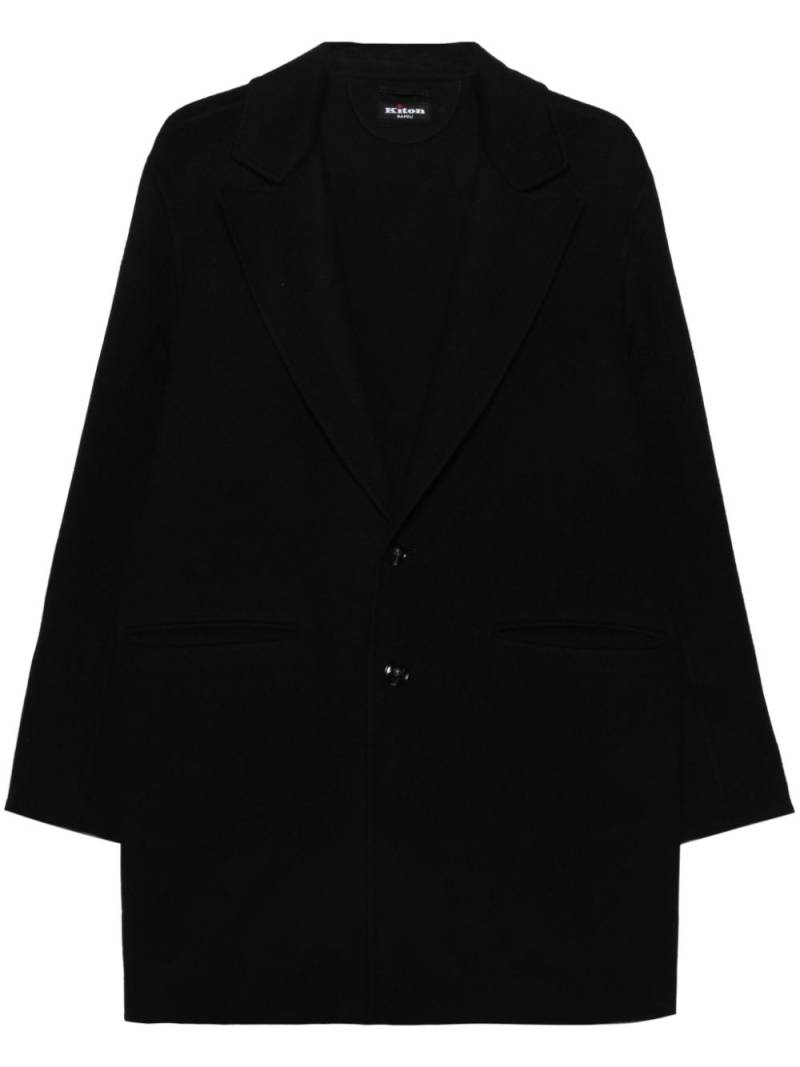 Kiton felted single-breasted coat - Black von Kiton