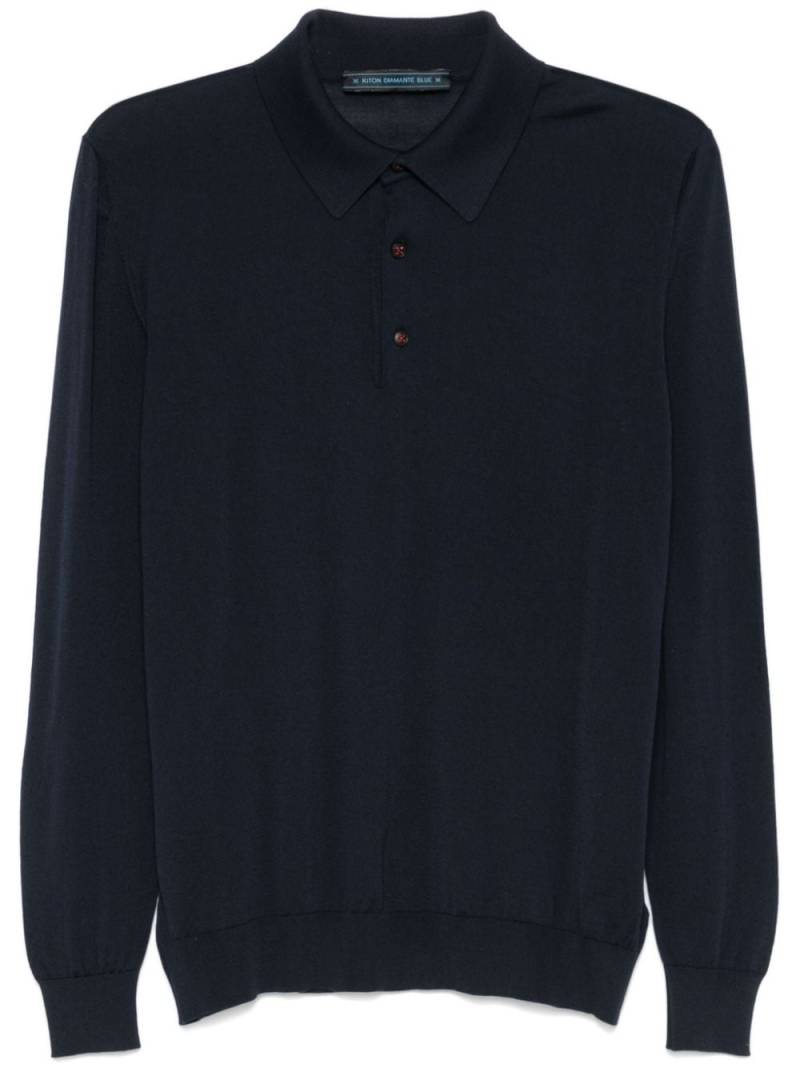 Kiton fine-knit polo shirt - Blue von Kiton