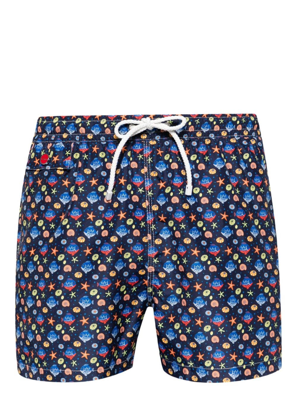 Kiton fish-print swim shorts - Blue von Kiton