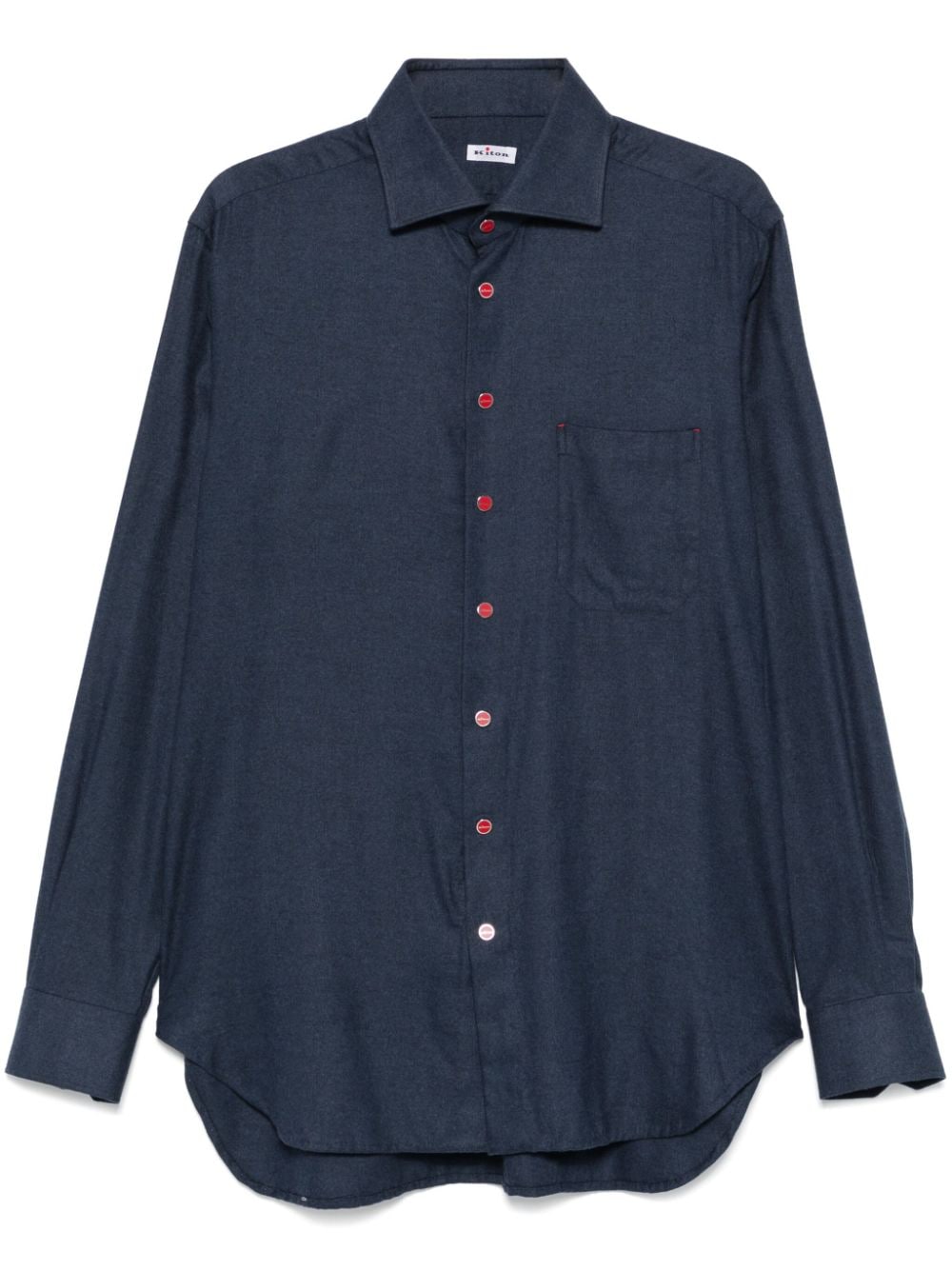 Kiton flannel shirt - Blue von Kiton