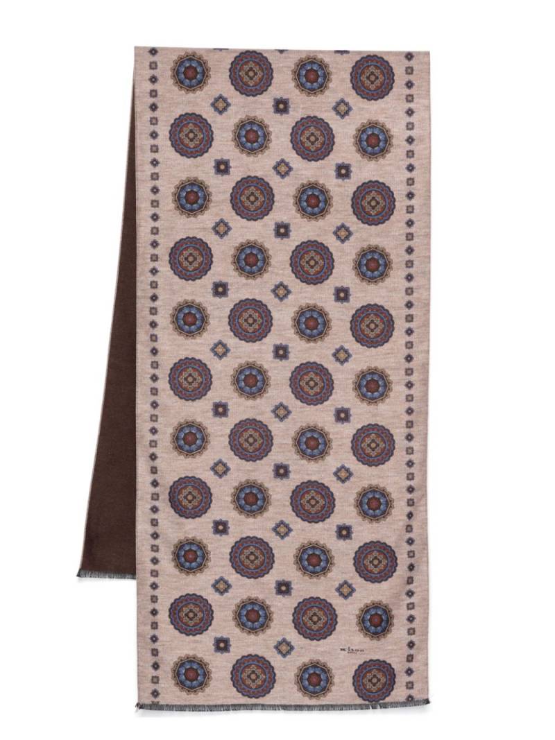 Kiton floral-print scarf - Brown von Kiton