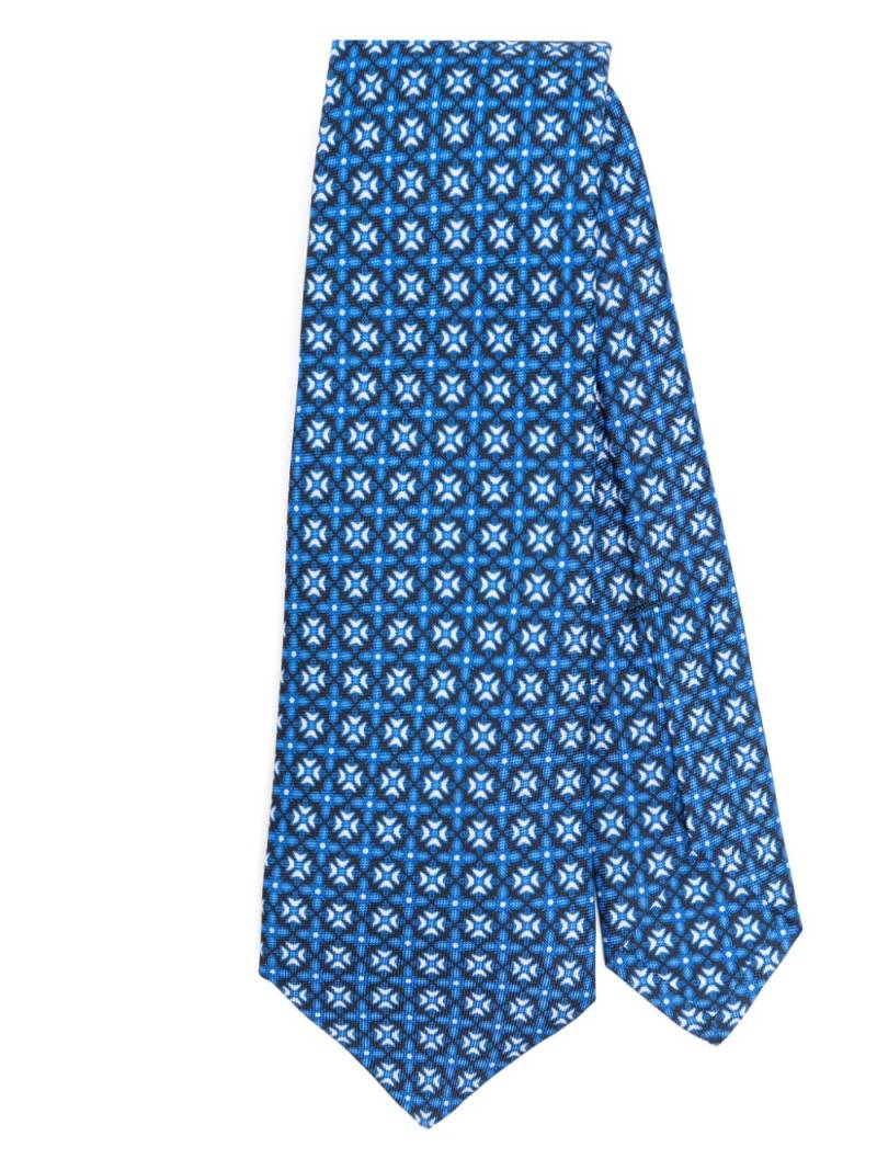 Kiton geometric-print silk tie - Black von Kiton