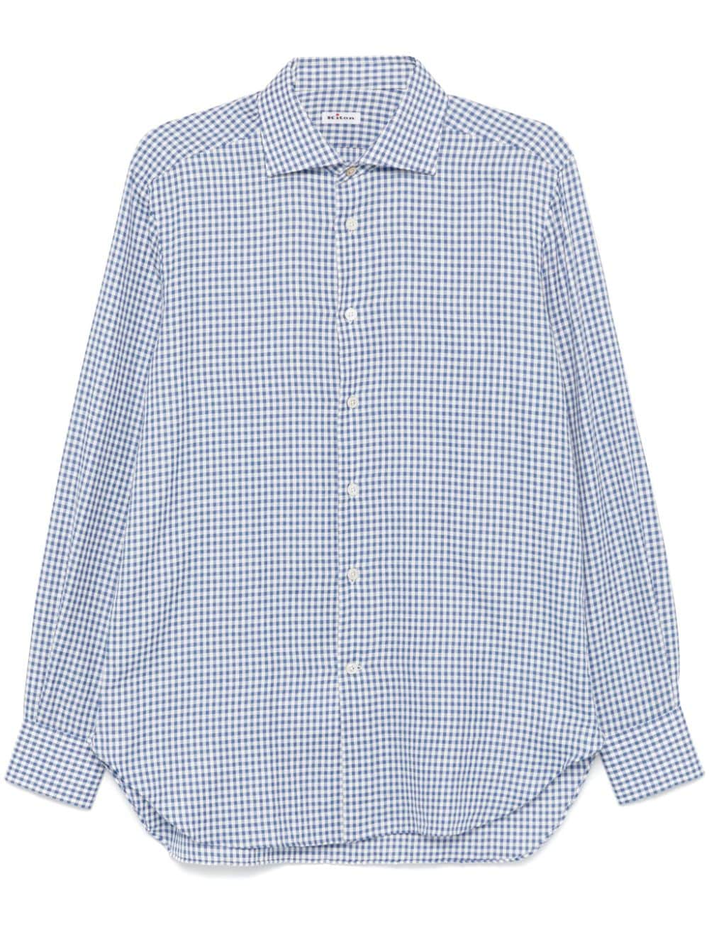 Kiton gingham check pattern shirt - Blue von Kiton