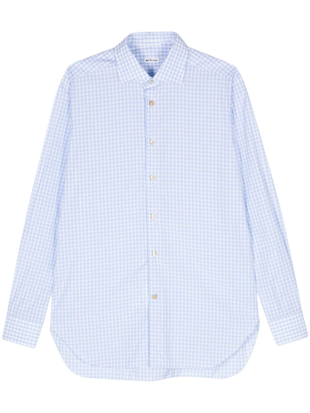 Kiton gingham cotton shirt - Blue von Kiton