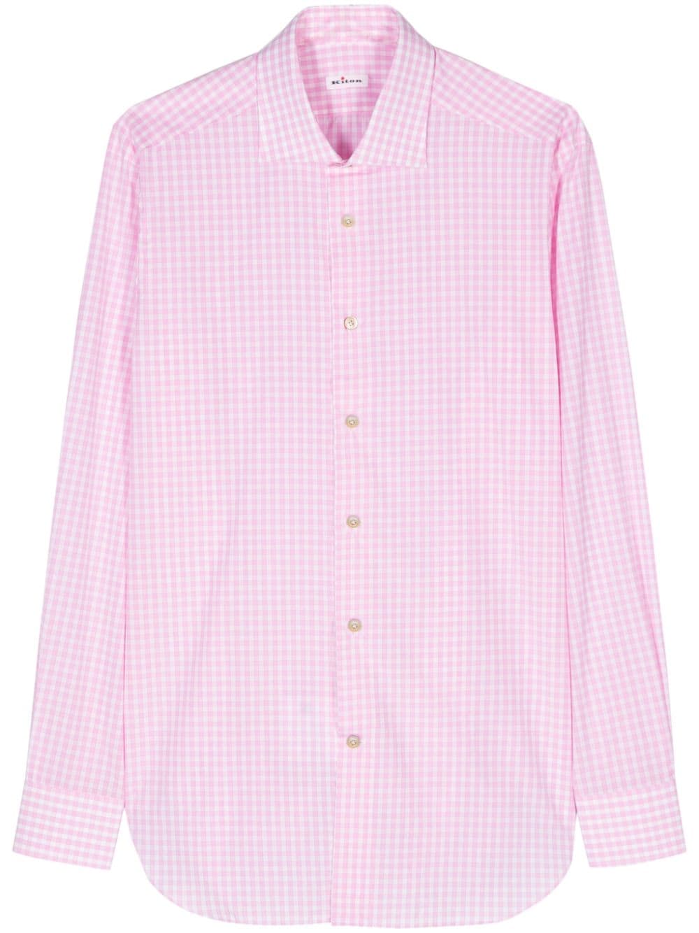 Kiton gingham-pattern cotton shirt - Pink von Kiton