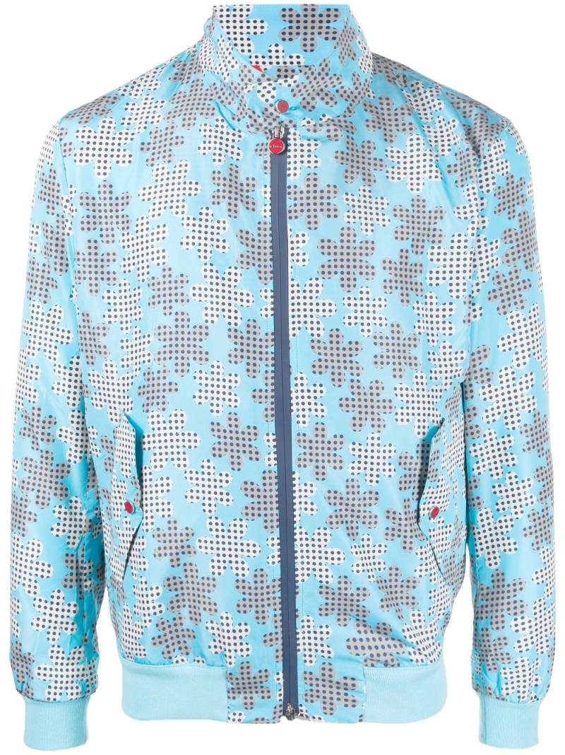 Kiton graphic-print bomber jacket - Blue von Kiton