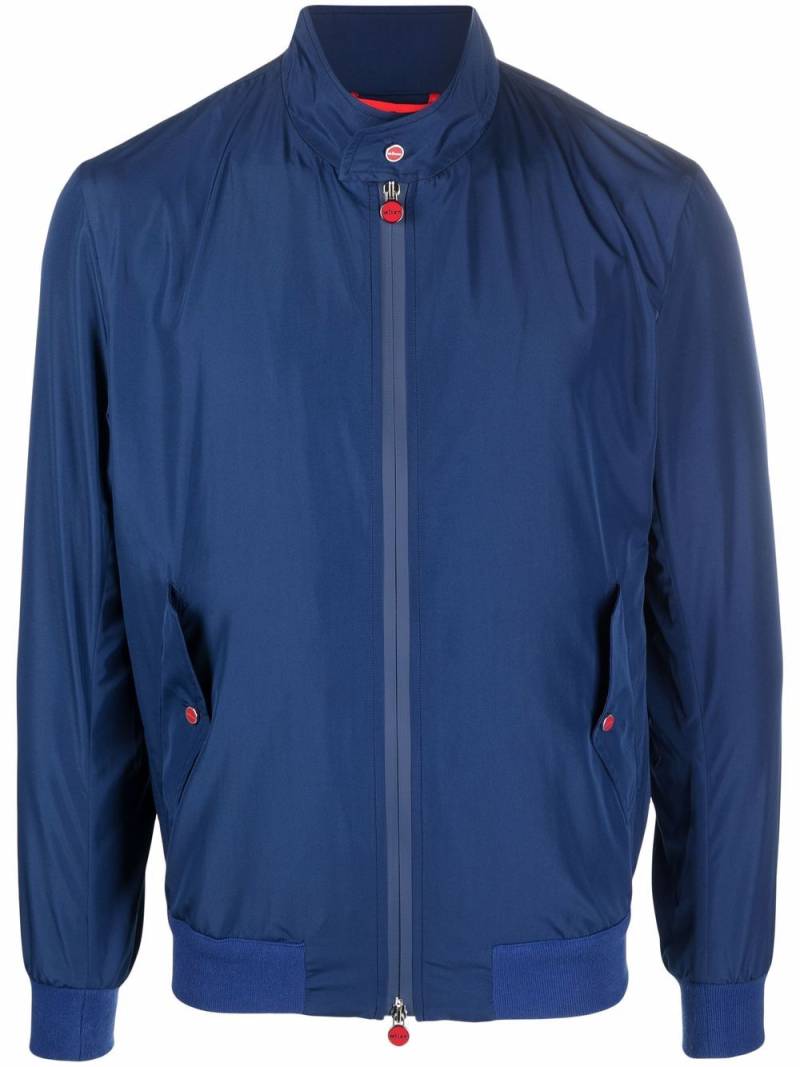 Kiton high-neck zip-up lightweight jacket - Blue von Kiton