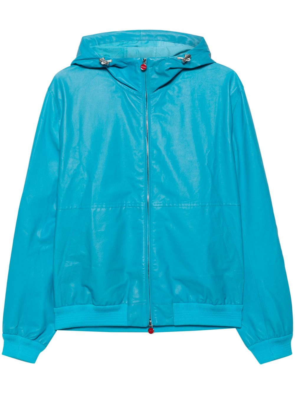 Kiton hooded leather jacket - Blue von Kiton