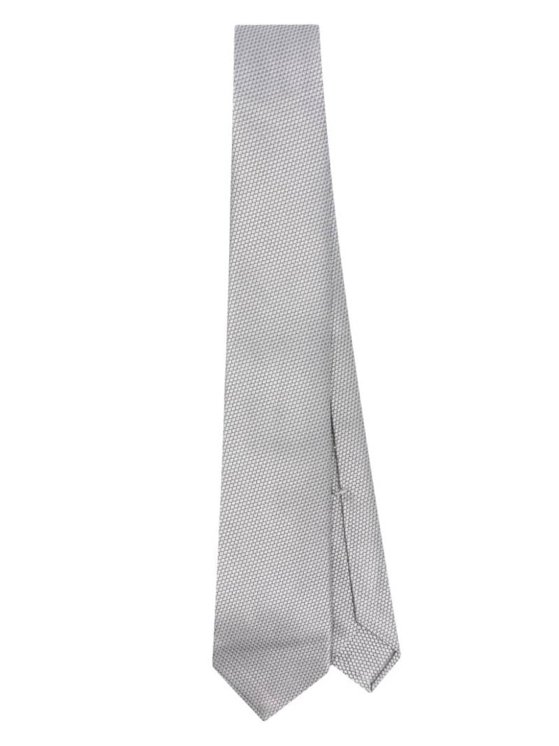 Kiton jacquard silk tie - Silver von Kiton