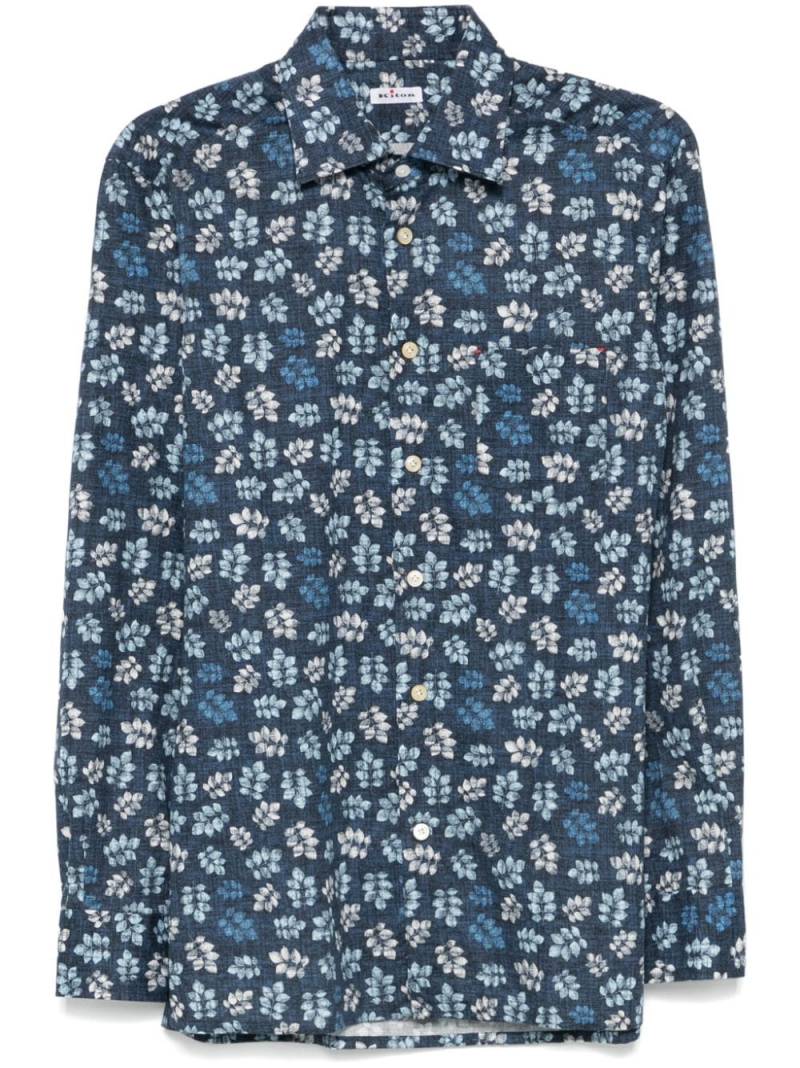 Kiton leaf-print shirt - Blue von Kiton