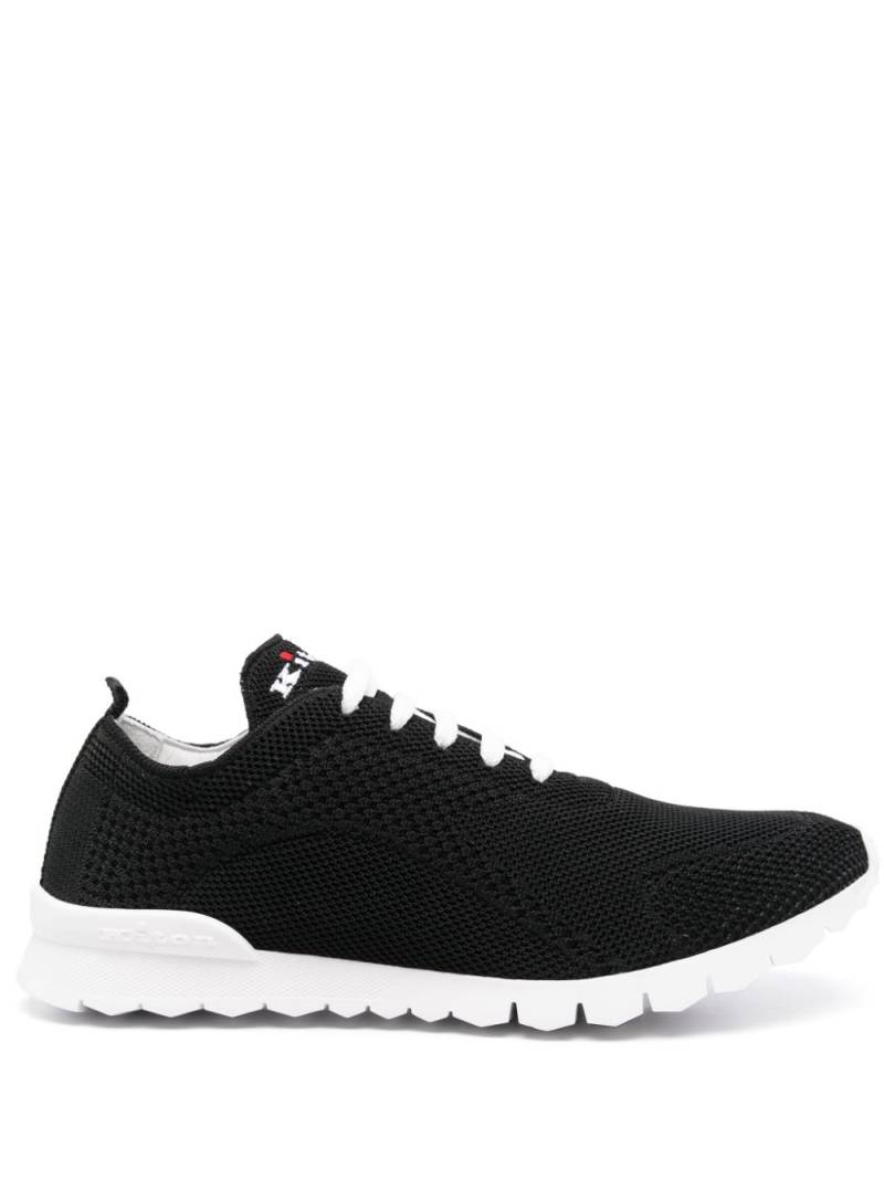 Kiton logo-embroidered knitted sneakers - Black von Kiton